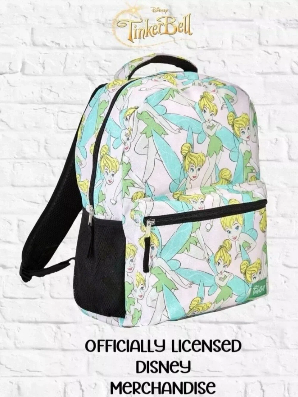 Disney's Tinker Bell All Over Print Backpack - For Adult Or Kid